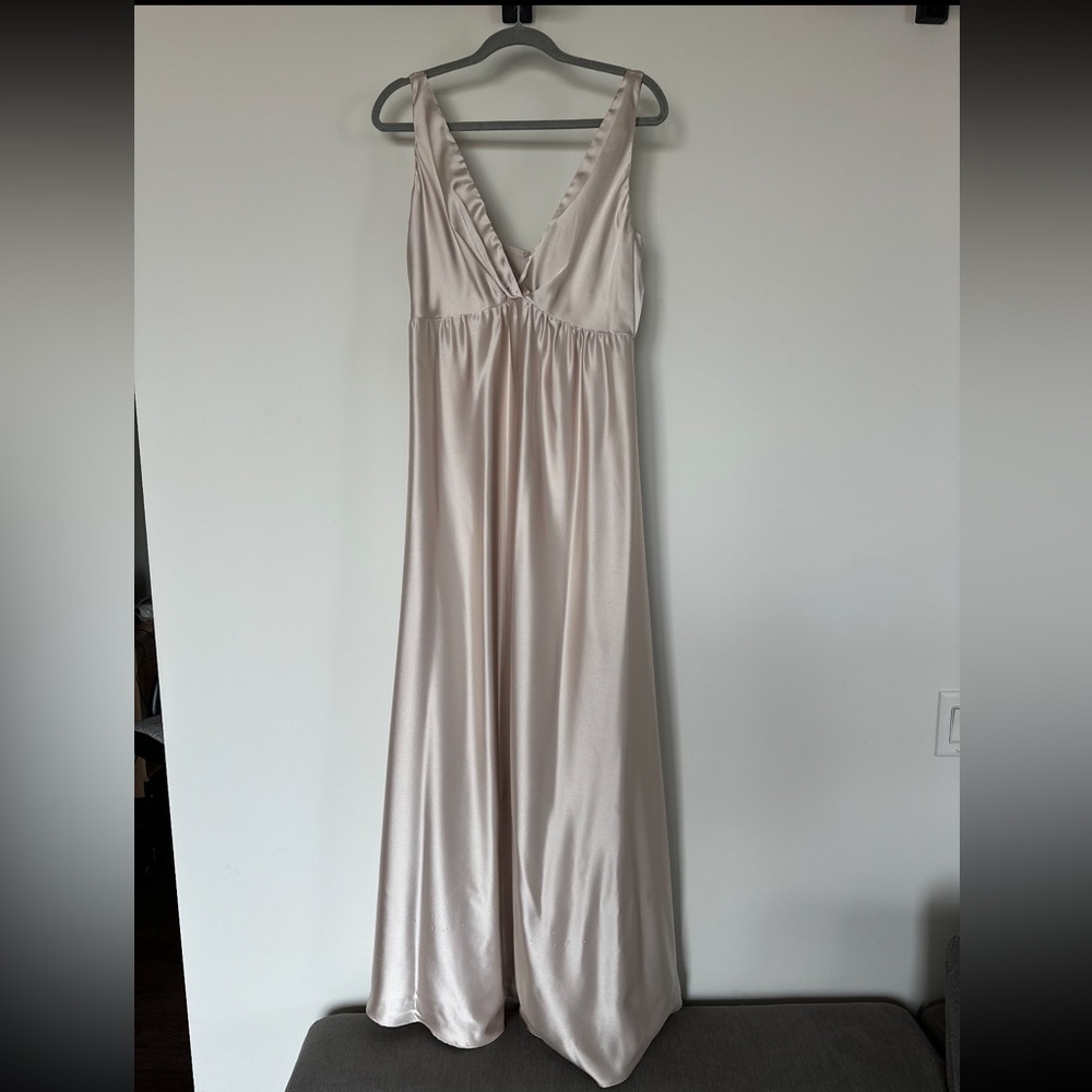 Amsale Cream Satin formal dress